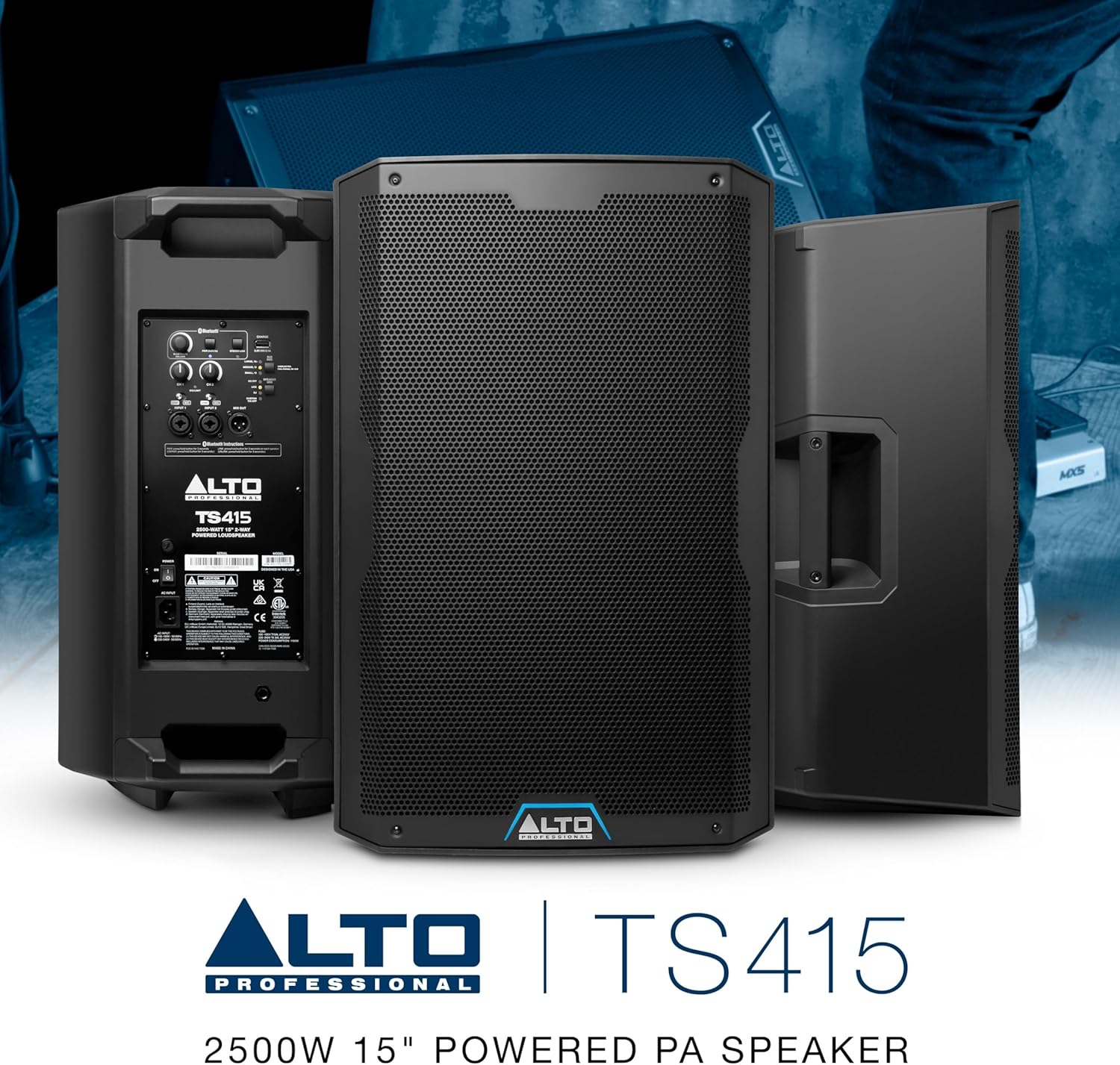 ALTO TS415 2500W 15 Powered PA Speaker with 3 Channel Mixer, Bluetooth Streaming, Wireless Loudspeaker Linking, DSP App