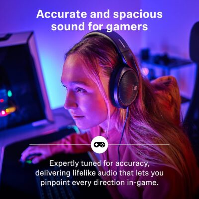 Sennheiser HD 560S Open-Back Over-Ear Wired Headphones – Neutral, Natural Sound for Music, Gaming, and Content Creation, Black