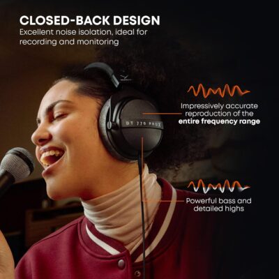 beyerdynamic DT 770 Pro X Wired Over-Ear Headphones, 48 Ohm, Closed-Back Professional Recording Studio Monitor. Recording, Monitoring, Sound Isolation, Handmade in Germany. Black