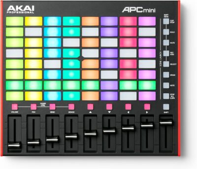 Akai Professional APC Mini MK2 – USB MIDI Pad Controller for Clip Launching with Ableton Live Lite, 64 RGB Pads, Drum and Note Mode and MIDI Mixer