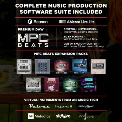 M-AUDIO Oxygen Pro Mini 32-Key USB MIDI Keyboard Controller for MacOS and WinOS, with Beat Pads, Assignable Knobs and Faders, and Native Instruments Sound Pack (NKS Integration)