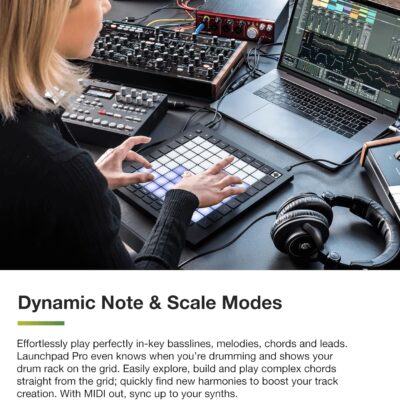 81lClU5ONwL. AC SL1500 Novation Launchpad Pro MK3, MIDI 64-Grid Controller and Sequencer for Ableton Live, Logic Pro and Hardware, 64 Sensitive RGB Pads, Dynamic Note Playing, Chord and Scale Modes