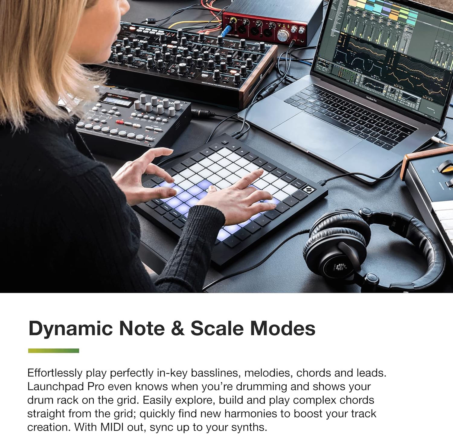 Novation Launchpad Pro MK3, MIDI 64-Grid Controller and Sequencer for Ableton Live, Logic Pro and Hardware, 64 Sensitive RGB Pads, Dynamic Note Playing, Chord and Scale Modes