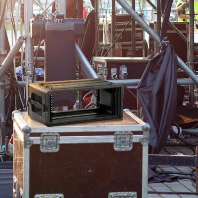 SKB 4U Shallow Roto Rack Case – Durable Polyethylene Gear Protector, Stackable, Waterproof with Twist Latches & Rubber Feet for Musicians, DJs, and A/V Equipment – Secure Transport & Storage Solution