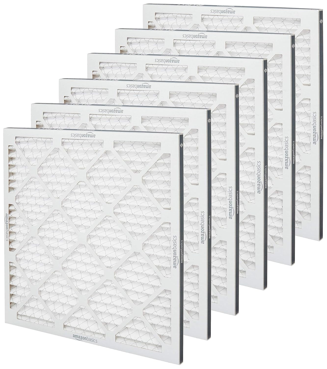 Amazon Basics 20x20x1 Air Filter 6-Pack, MERV 11 AC Furnace Filters, Dust, Pet, Allergy Control, Electrostatic (Actual Size: 19.75 x 19.75 x .75)