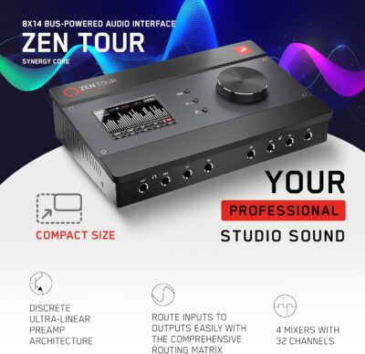 Antelope Audio Zen Tour Synergy Core Audio Interface – 18 X 26 Desktop Thunderbolt 3 & USB Interface w/Onboard FX DSP Audio Processor – Portable Studio Audio Mixer for Recording Music, Podcast & More