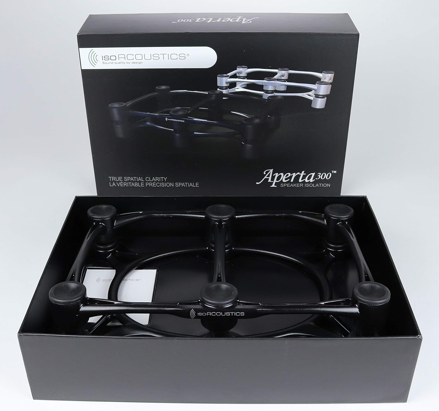 IsoAcoustics Aperta Series Isolation Speaker Stands with Tilt Adjustment: Aperta300 (11.8 x 7.9) Black (Single)