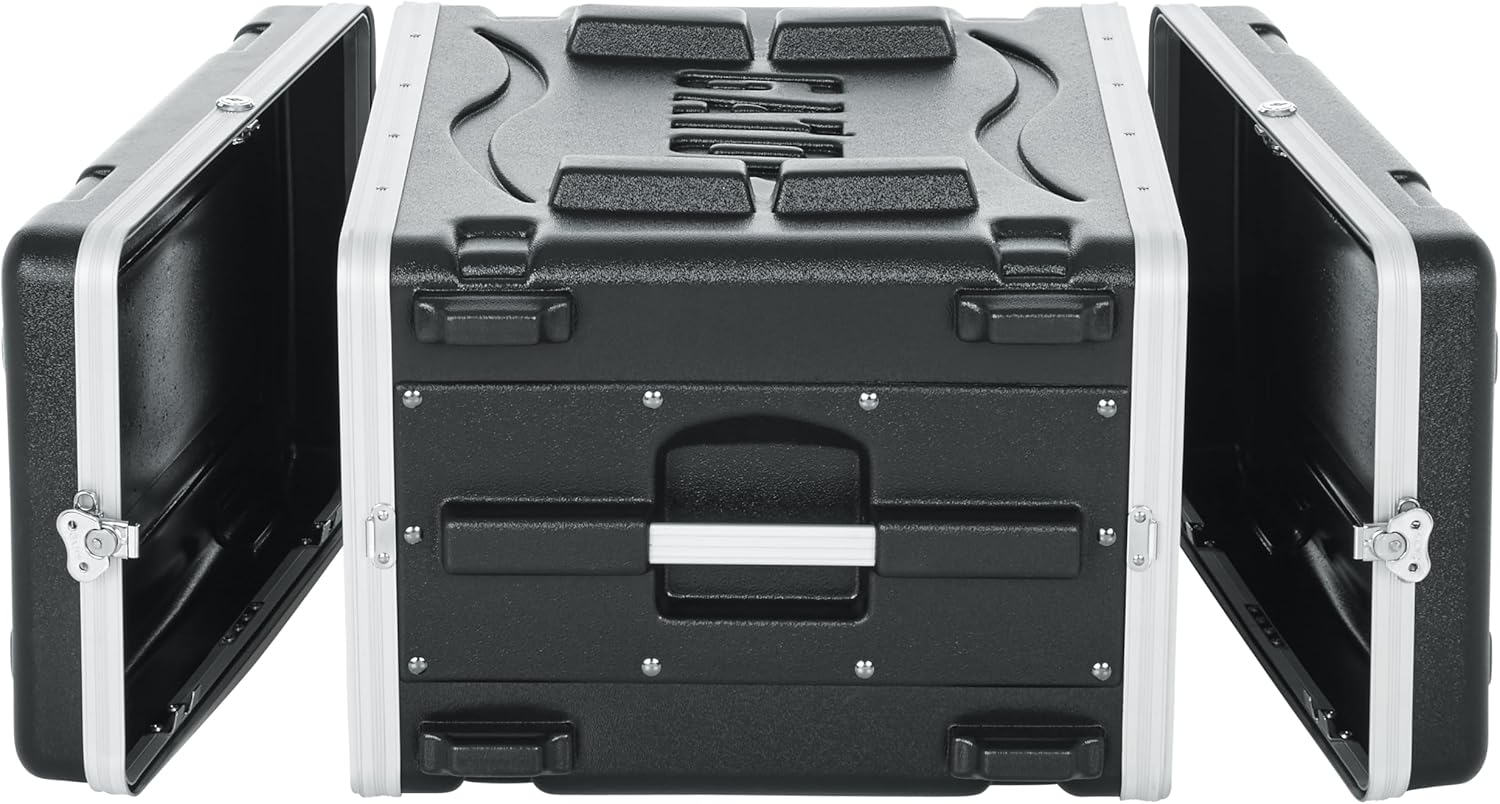 Gator Cases Lightweight Molded 6U Rack Case with Heavy Duty Latches, Standard 19.25 Depth (GR-6L)