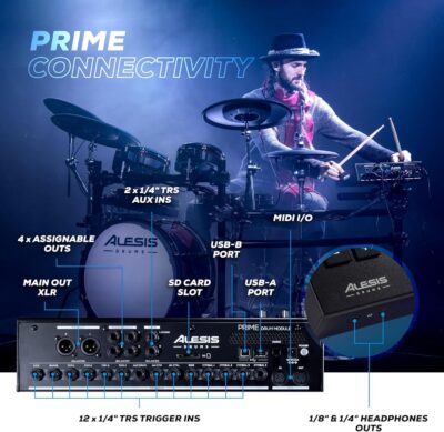 Alesis Strata Prime Electric Drum Set with Touch Screen, Triple-Zone ARC Cymbals, Active Magnetic Hi-Hat Controller, Dual-Zone Mesh Heads, 20 Kick, 215,000 Multi-Channel Samples