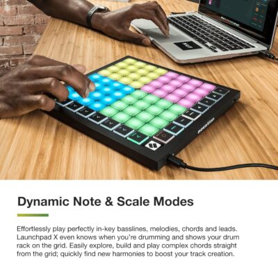 Novation Launchpad X MIDI Grid Controller for Ableton Live/Logic Pro — Easy Controls, Dynamic Note Playing, Scale Modes