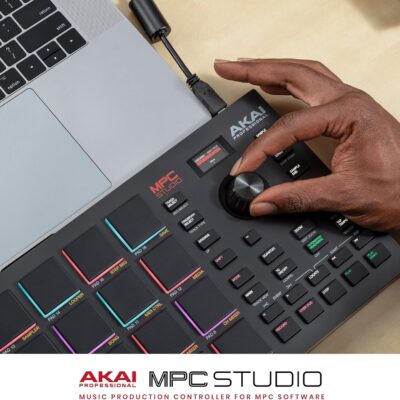 Akai Professional MPC Studio MIDI Controller Beat Maker with 16 Velocity Sensitive RGB Pads, MPC Software, Assignable Touch Strip and LCD Display