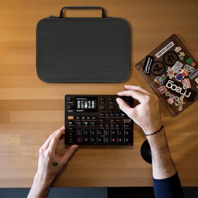 GEEKRIA Hard Shell Travel Case, Compatible with Elektron Digitakt II/Digitone II/Syntakt 12 / Analog Heat MKII, Audio Sampler Carrying Bag (Dark Gray)