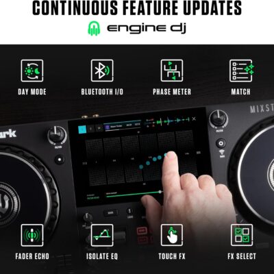 Numark Mixstream Pro+ DJ Controller with Stem Separation, 2 Decks, Wi-Fi Streaming, Mixer, 7 Touchscreen, Speakers, works with Serato and Virtual DJ