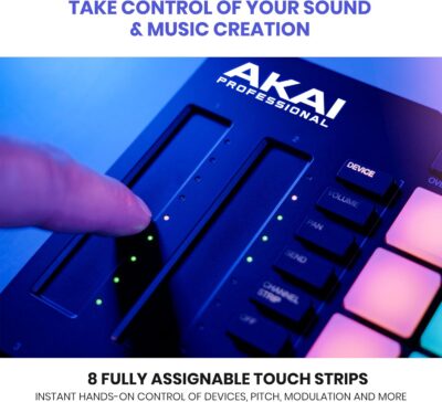 81r3xElgUAL. AC SL1500 Akai Professional APC64 Ableton MIDI Controller with 8 Touch Strips, Step Sequencer, 64 RGB Velocity-Sensitive Pads, CV Gates, MIDI In and Out, USB-C