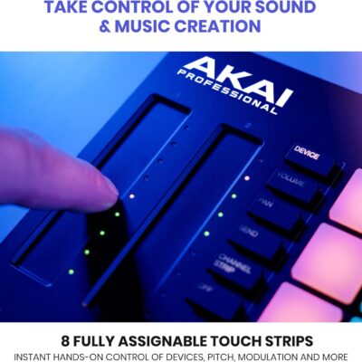 81r3xElgUAL. AC SL1500 Akai Professional APC64 Ableton MIDI Controller with 8 Touch Strips, Step Sequencer, 64 RGB Velocity-Sensitive Pads, CV Gates, MIDI In and Out, USB-C