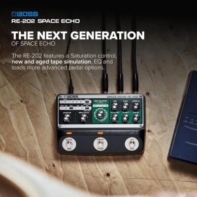 BOSS RE-202 Space Echo | Tape Echo Delay Reverb Effects Pedal | Modern Recreation of the Legendary Roland RE-201 Space Echo | True Stereo | Spring Reverb | Wow & Flutter