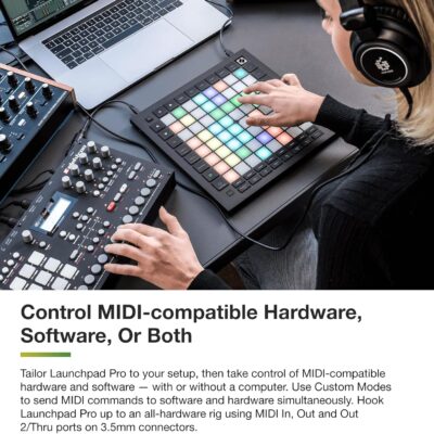 81rJcxwnNvL. AC SL1500 Novation Launchpad Pro MK3, MIDI 64-Grid Controller and Sequencer for Ableton Live, Logic Pro and Hardware, 64 Sensitive RGB Pads, Dynamic Note Playing, Chord and Scale Modes
