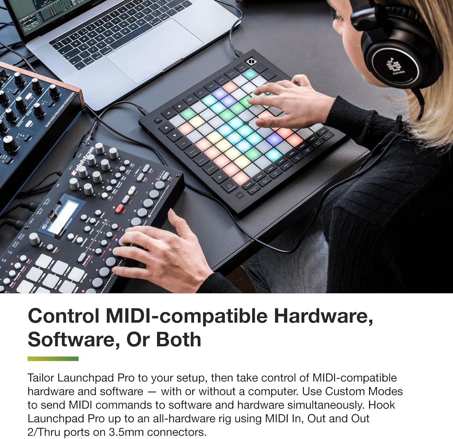 Novation Launchpad Pro MK3, MIDI 64-Grid Controller and Sequencer for Ableton Live, Logic Pro and Hardware, 64 Sensitive RGB Pads, Dynamic Note Playing, Chord and Scale Modes