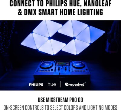 Numark Mixstream Pro Go Portable DJ Controller with Battery, Mixer with Stem Separation, Speakers, WiFi Streaming, Touchscreen, works with Serato DJ