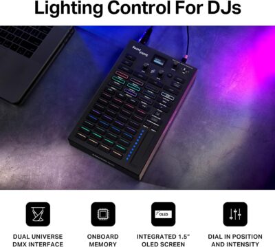 Denon DJ PRIME 4+ DJ Controller and DMX Lighting Controller for Live Music, DJ sets, Events, Music production