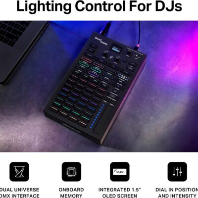 Denon DJ PRIME 4+ DJ Controller and DMX Lighting Controller for Live Music, DJ sets, Events, Music production