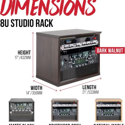 Gator Frameworks Elite Furniture Series 8U Wood Desktop Studio Rack in Standard Black Finish (GFW-ELITERK-8U-BLK)