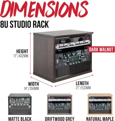 Gator Frameworks Elite Furniture Series 8U Wood Desktop Studio Rack in Standard Black Finish (GFW-ELITERK-8U-BLK)