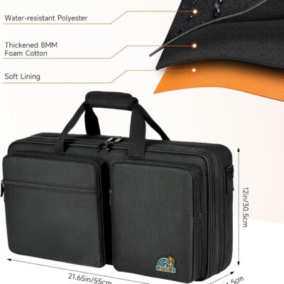 81rVUhKjIcL. AC SL1500 DJ Controller Case Compatible with Pioneer DDJ-FLX4/DDJ-REV1/DDJ-400/DDJ-SB3/DDJ-RB,Padded DJ Controller Storage Bag Fits for Numark Mixtrack Pro FX/Platinum FX/Roland DJ-202 (21.5 x 12 x 2.5 in)