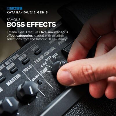 BOSS Katana-100/212 Gen 3 Guitar Amplifier | Powerful 100-Watt Combo Amp | Two Custom 12-Inch Speakers | Evolved Tube Logic Sounds | 12 Amp Characters | Onboard BOSS Effects | Advanced Connectivity