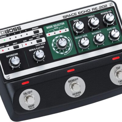 Boss RE-202 Space Echo Digital Delay Pedal and Voodoo Lab Pedal Power 2 Plus Isolated Power Supply Bundle