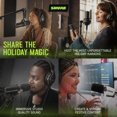 Shure MV88+ Video Kit – Digital Stereo Condenser Microphone for Apple and Android, with Manfrotto PIXI Tripod, Phone Clamp, Mount, iOS and USB-C Cables for Next-Level Compatibility and Connectivity