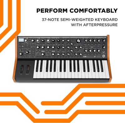 MOOG Subsequent 37 Paraphonic Analog Synthesizer and MIDI Keyboard with 37 Semi Weighted Keys, Headphone Amp, 256 Presets, Screen and Software Editor
