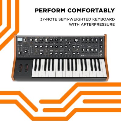 MOOG Subsequent 37 Paraphonic Analog Synthesizer and MIDI Keyboard with 37 Semi Weighted Keys, Headphone Amp, 256 Presets, Screen and Software Editor