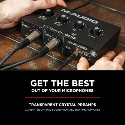 M-AUDIO M-Track Duo USB Audio Interface for Recording, Streaming and Podcasting with Dual XLR, Line and DI Inputs, plus a Software Suite Included