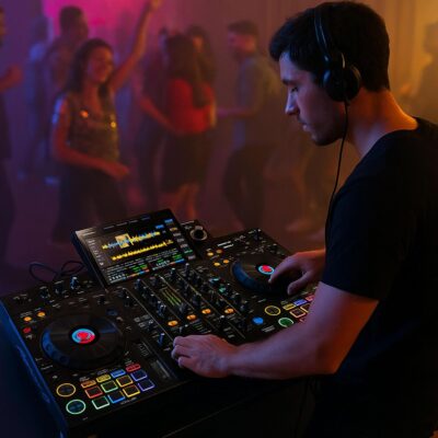 Pioneer DJ XDJ-RX3 2-Channel Performance All-in-One DJ System – Black Bundle with Case, Headphones, Cable and Austin Bazaar Polishing Cloth