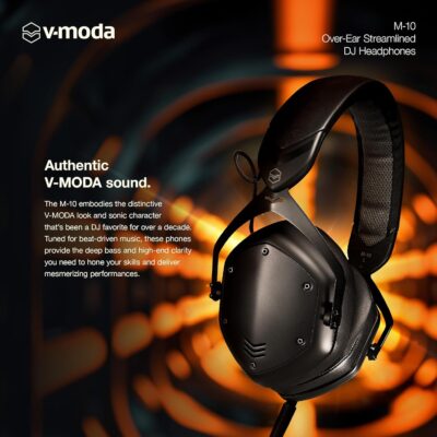 81uXU 6QLPL. AC SL1500 V-Moda M-10 | Streamlined Over-Ear DJ Headphones | Tuned for DJs & Beat-Driven Music | Deep Bass with High-End Clarity | Memory Foam Cushions for Long Performance | Durable Closed-Back Design | Black