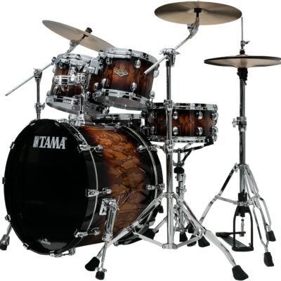 Tama WBS52LS Starclassic Walnut/Birch 5-Piece Drum Kit – Molten Brown Burst Bundle with Drumsticks, Drumstick Bag, and Austin Bazaar Polishing Cloth