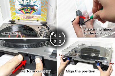 Loudio Dust Cover Hinges Kit – Upgrade Replacement for Technics SL-1200MK7 / SL-1200M7L Turntable, Vinyl Record Player Lid