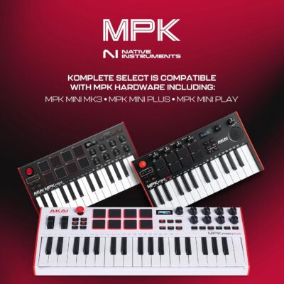 81ugI4Xx2sL. AC SL1500 Akai Professional MPK Mini Plus – USB MIDI Keyboard Controller with 37 Mini Keys, 8 MPC Pads, Sequencer, MIDI/CV/Gate I/O and Native Instruments Sound Package, White Limited Edition