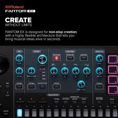 81us 3vIEL. AC SL1500 Roland FANTOM 7 EX Synthesizer | Midline FANTOM with 76 Synth-Action Keys | Updated & Enhanced with the Latest Technology | Advanced Sound Engines | Over 7000 Onboard Sounds | Deep DAW Integration