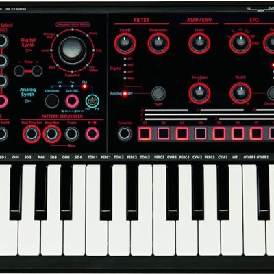 Roland JD-XI 37-Key Interactive Analog/Digital Crossover Synthesizer, Black & Hosa CPP-202 Dual 1/4 TS to Dual 1/4 TS Stereo Interconnect Cable, 2 Meters