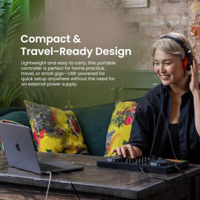 Pioneer DJ AlphaTheta DDJ-FLX2 Compact 2-Channel DJ Controller Bundle with Carrying Case, Instrument Cable, and Austin Bazaar Polishing Cloth