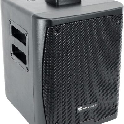 81wxNpyVP8L. AC SL1500 Rockville Titan Portable Array 1200W Battery Powered PA DJ Speaker System w/Subwoofer, Bluetooth 5.0, Rechargeable Battery, Built-in Mixer, for Outdoor Events and Small Gigs