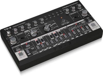 81xLoxp1MYL. AC SL1500 Behringer TD-3-BK Analog Bass Line Synthesizer with VCO, VCF, 16-Step Sequencer, Distortion Effects and 16-Voice Poly Chain