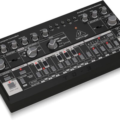 81xLoxp1MYL. AC SL1500 Behringer TD-3-BK Analog Bass Line Synthesizer with VCO, VCF, 16-Step Sequencer, Distortion Effects and 16-Voice Poly Chain