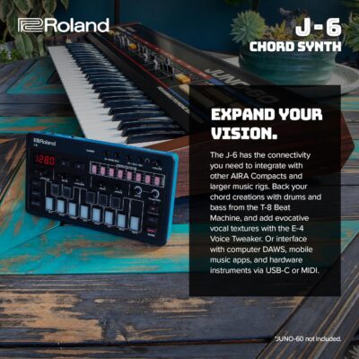 Roland AIRA Compact J-6 CHORD SYNTH | Portable song creation machine with professional Roland sound and features | JUNO-60 Synth Engine & Presets | Chord Sequencer | Effects