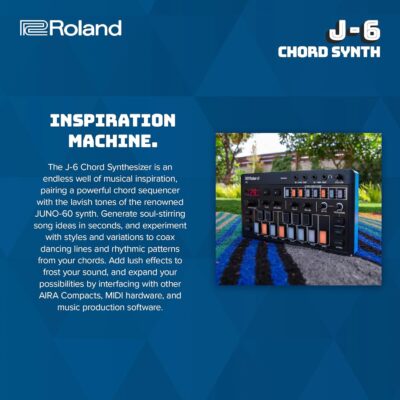 Roland AIRA Compact J-6 CHORD SYNTH | Portable song creation machine with professional Roland sound and features | JUNO-60 Synth Engine & Presets | Chord Sequencer | Effects