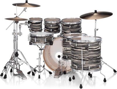 Pearl Decade Maple Artisan Limited Edition 7-pc. Shell Pack With All Maple Shells, Satin Lacquer Finish Black Satin Marble