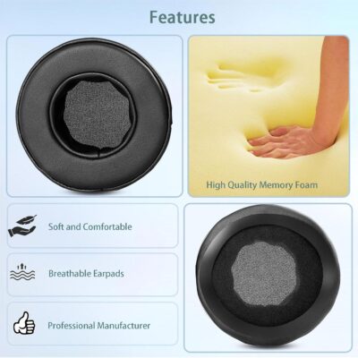 DN-HP1000 Ear Pads Replacement Compatible with Denon DN-HP1000 DN-HP1100 DN-HP 100 1100 DN-HP 100 DN-HP700 DJ Headphones(Protein Leather and Memory Foam Ear Cushions)