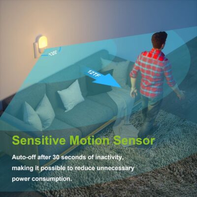 MAZ-TEK Plug in Motion Sensor Dimmable Night Light, Soft Warm White LED Nightlight with Dusk to Dawn Motion Sensor, Adjustable Brightness for Bedroom, Bathroom, Kitchen, Hallway, Stairs,2 Pack